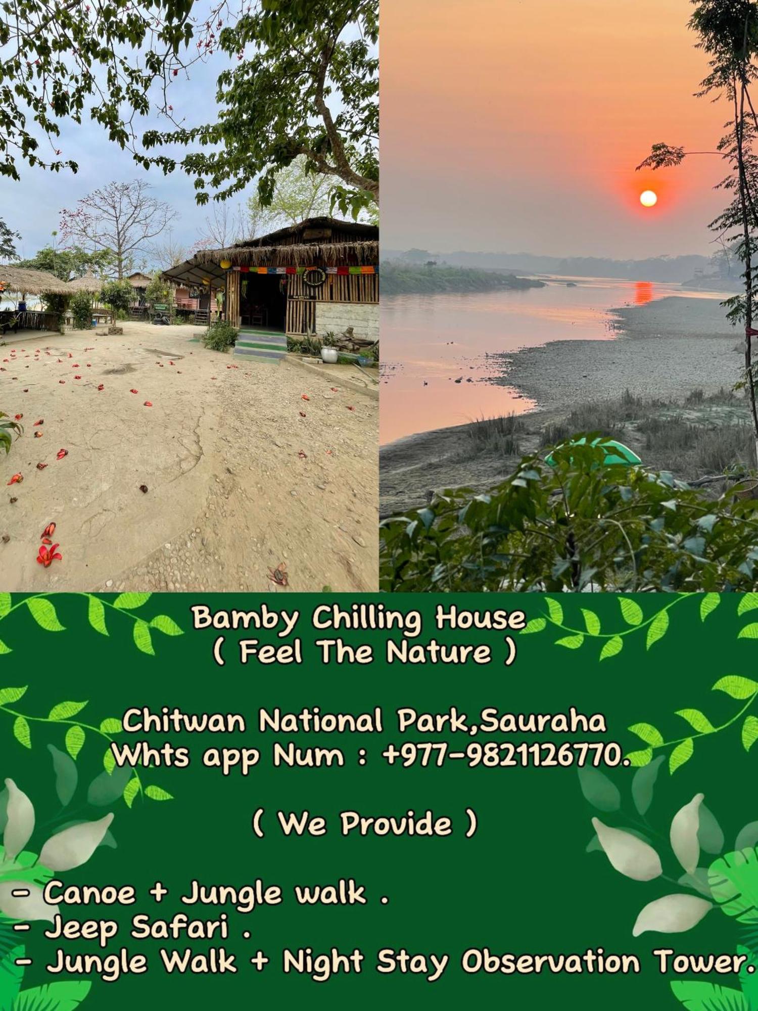 Bamby Chilling House - Feel The Nature Sauraha Exteriér fotografie